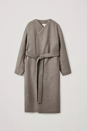 WOOL MIX BELTED COAT - mole grey - Coats - COS WW