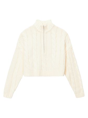 Shop Staud Hampton Rib-Knit Cropped Sweater | Saks Fifth Avenue