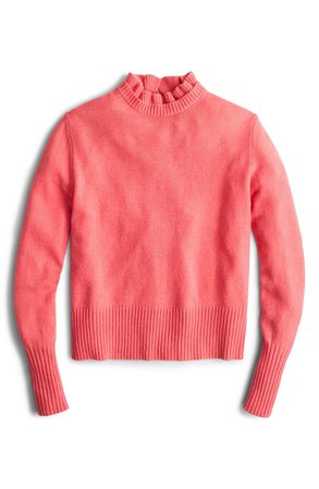 J.Crew Ruffle Neck Sweater (regular & Plus Size) peach