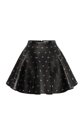 Eyelet-Embellished Leather Mini Skirt By Alaïa | Moda Operandi