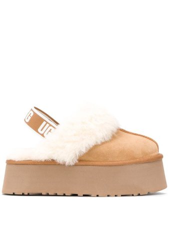 UGG faux fur slingback sandals - FARFETCH