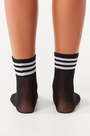 adidas Originals Mesh Striped Black Quarter Sock | Urban Outfitters