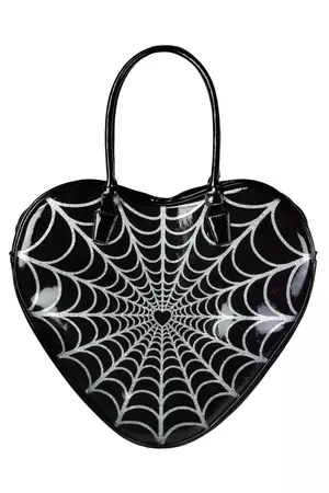 Spiderweb Sparkle Heart Bag – VampireFreaks