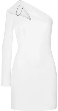 One-shoulder Cutout Cady Mini Dress - White