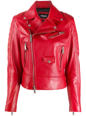 Dsquared2 Quilted Detail zip-up Leather Jacket - Farfetch