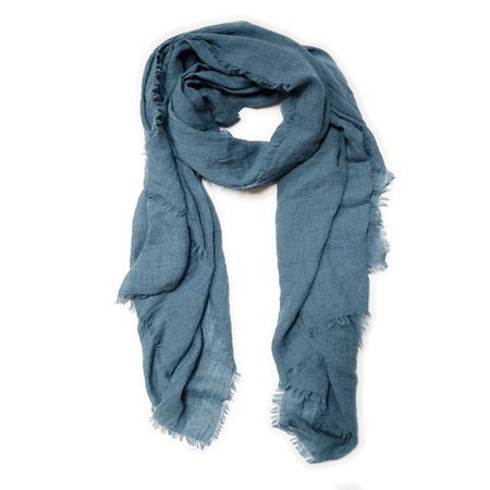 Blue frayed scarf