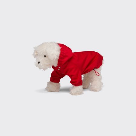 Red Nylon dog raincoat with hood | Prada