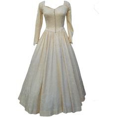 1940s Vintage Damask Elizabethan Wedding Dress