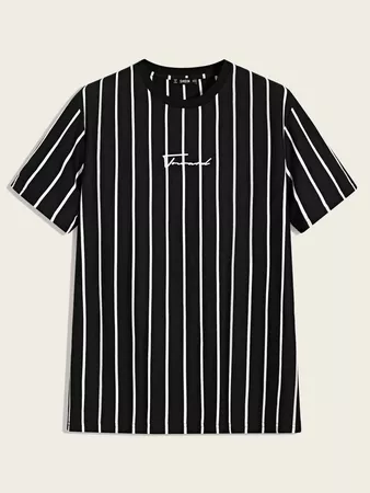 Men Letter Graphic Striped Tee | SHEIN USA