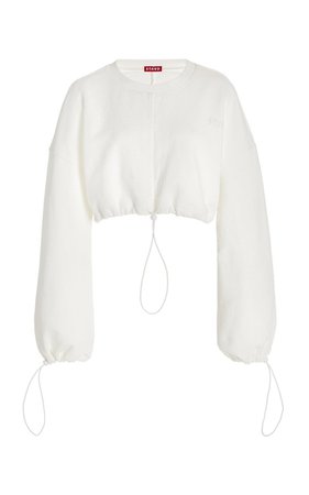 Bungee Cropped Frech Terry Sweatshirt By Staud | Moda Operandi