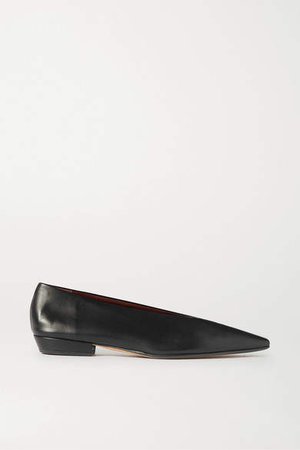Leather Ballet Flats - Black