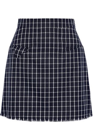Frayed checked wool-crepe mini skirt | THOM BROWNE | Sale up to 70% off | THE OUTNET