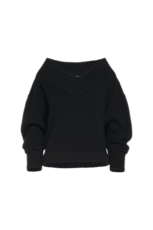 wool v neck cropped sweater png black - Google Search