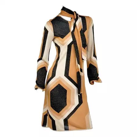 Tom Ford for Gucci F/W 2000 Collection Kaleidoscope Metallic Dress M For Sale at 1stDibs | gucci 2000 collection, gucci kaleidoscope, gucci metallic dress