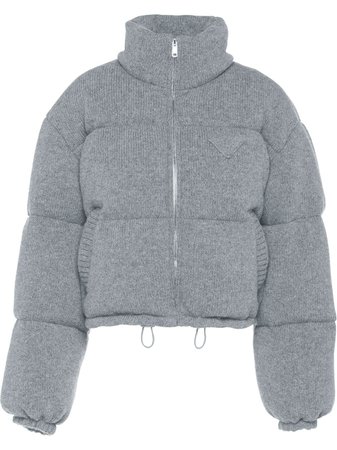 Shop Prada wool and cashmere puffer jacket with Express Delivery - FARFETCH