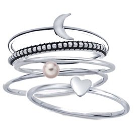 moon and back stacked rings