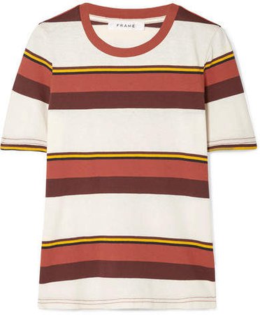 True Crew Striped Cotton-jersey T-shirt - Red