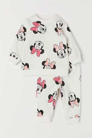 Camisola e calças - Natural white/Minnie Mouse - CRIANÇA | H&M PT