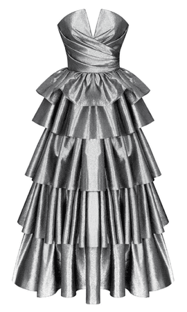 silver dress long