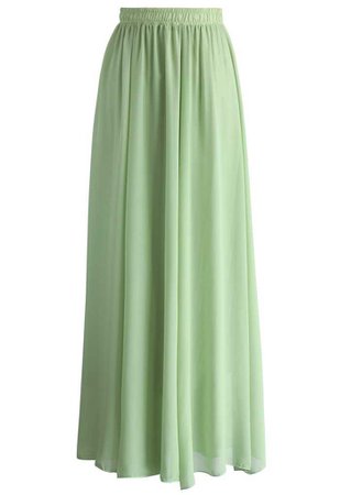 Long Green Skirt