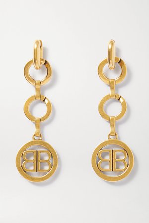 Gold Time gold-tone earrings | Balenciaga | NET-A-PORTER