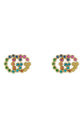 Gucci Double-G Multistone Stud Earrings | Nordstrom