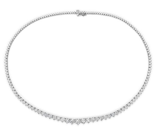 Graduated Diamond Eternity Necklace in 18k White Gold (15 ct. tw.) | Blue Nile