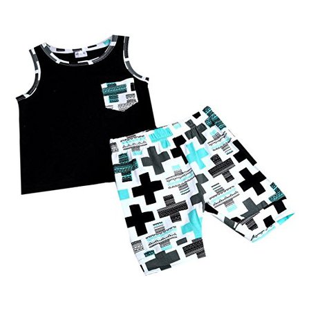 Amazon.com: FEITONG 1Set Newborn Toddler Baby Infant Boys Girls Outfit Vest Tops+Shorts Clothes (Age:12-18M, black): Baby