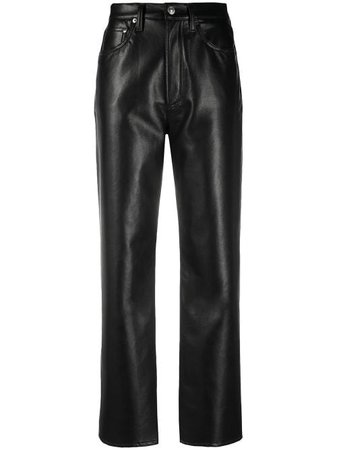 AGOLDE high-waisted leather trousers black A1641285 - Farfetch