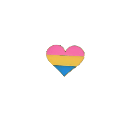 Pansexual Heart Enamel Pin | Pansexual Pride Pin, Pan Pins, Queer LGBTQ Pride Flag Hard Enamel Pin, Pink Yellow Blue Stripe Flag Gift Idea