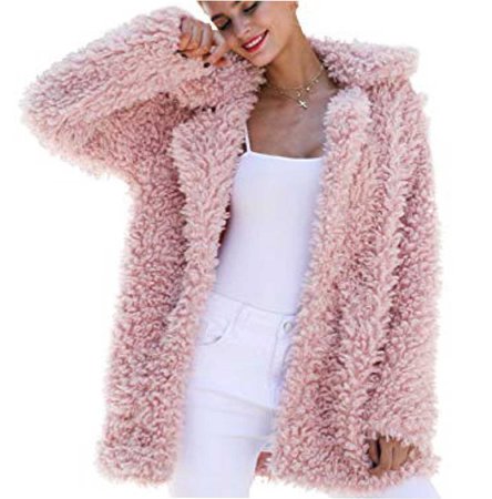pink fuzzy coat