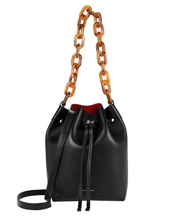 Mansur Gavriel Chain Link Bucket Bag In Black | INTERMIX®