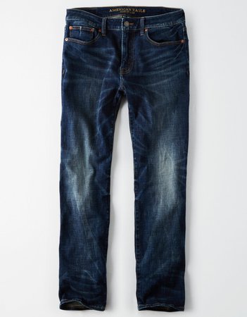 AE Ne(X)t Level Relaxed Straight Jean, Medium Wash | American Eagle Outfitters