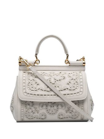 Dolce & Gabbana white Sicily mini flower embroidered leather shoulder bag $2,037 - Buy Online SS19 - Quick Shipping, Price