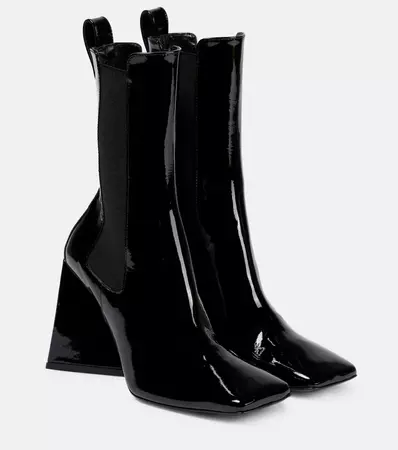 Devon Patent Leather Chelsea Boots in Black - The Attico | Mytheresa
