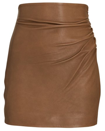 The Sei Ruched Leather Mini Skirt | INTERMIX®
