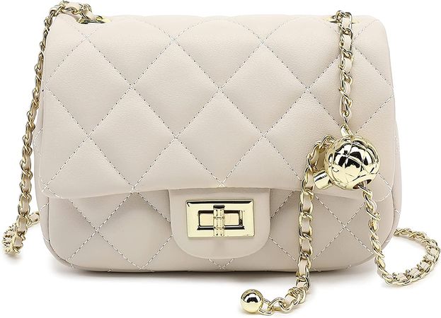 LL LOPPOP Split Leather Crossbody Bags for Women,Trendy Quilted Purse,Small Shoulder Bag with Adjustable Chain Strap 203802A: Handbags: Amazon.com