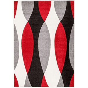 red black grey rug