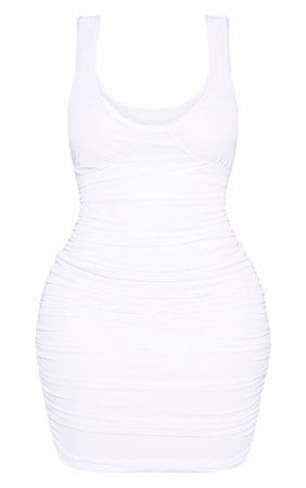 Shape White Mesh Cup Detail Bodycon Dress | PrettyLittleThing USA
