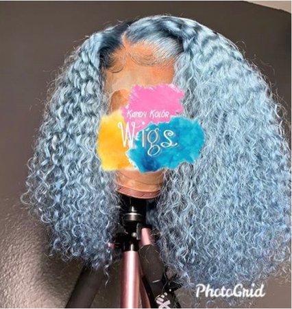 light blue lace wig