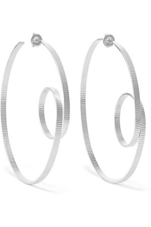 Annie Costello Brown | Circle Scroll silver hoop earrings | NET-A-PORTER.COM