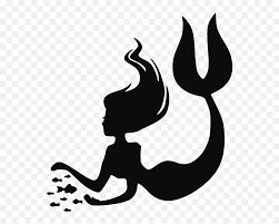 mermaid clipart black and white - Google Search