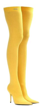 yellow tights with heels