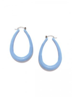 Earrings - Tribal zone light blue hoop earrings | Myntra