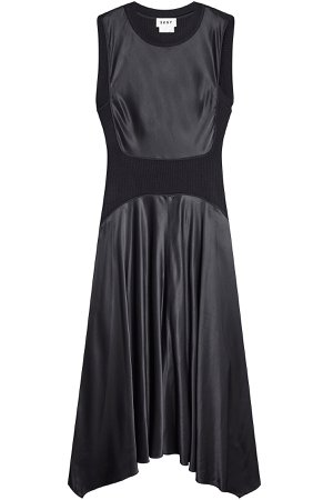 Satin Dress with Ribbed Panels Gr. XS