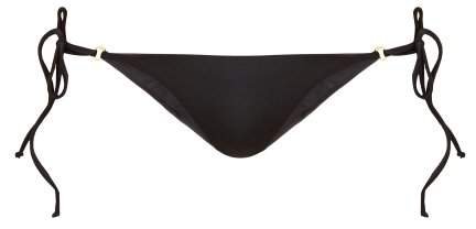 Loop Bottom Side Tie Bikini Briefs - Womens - Black