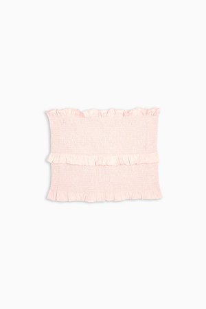 Pink Shirred Bandeau | Topshop