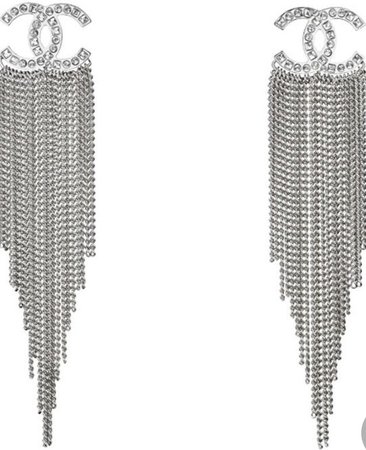 Chanel Silver Dangle Earrings