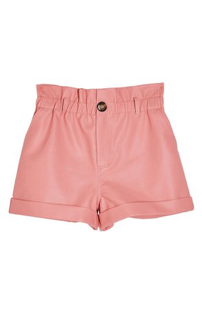 Topshop Paperbag Waist Faux Leather Shorts | Nordstrom