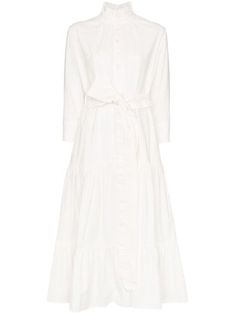 White Evi Grintela Phoebe Gathered Dress | Farfetch.com